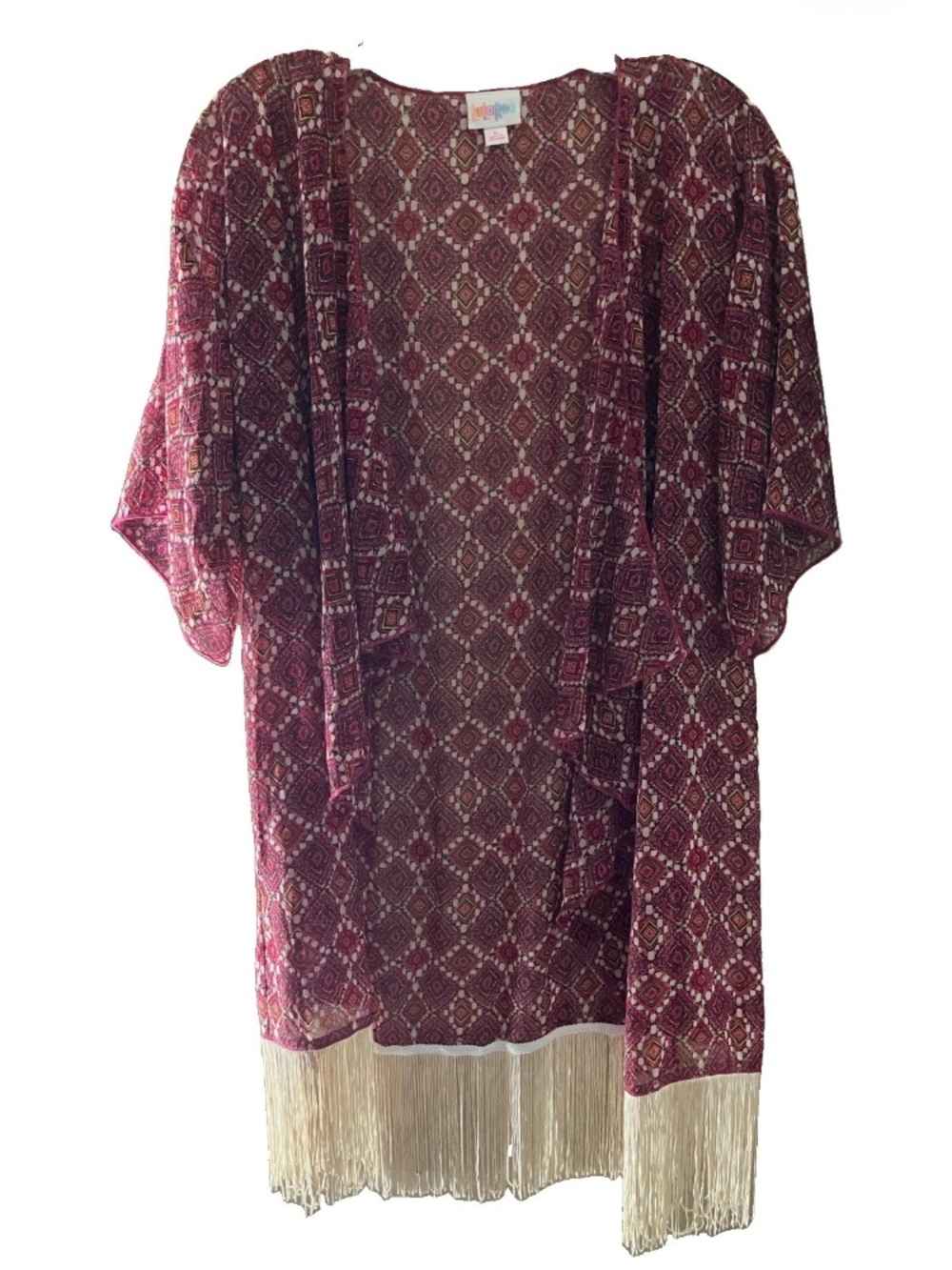 LulaRoe Aztec Printed with Fringe Cardigan NWT